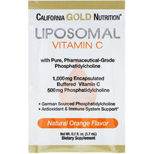 Load image into Gallery viewer, California Gold Nutrition, Liposomal Vitamin C, Natural Orange Flavor, 1000 mg, 30 Packets, 0.2 oz (5.7 ml) Each
